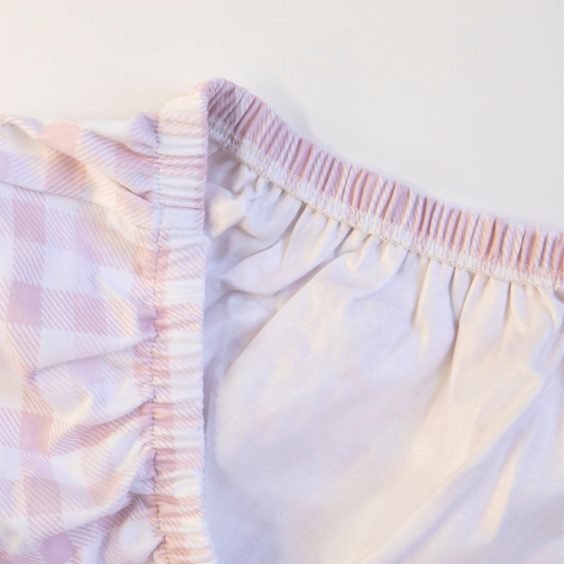 Waterproof Fitted Cot Sheet - Gingham Pink
