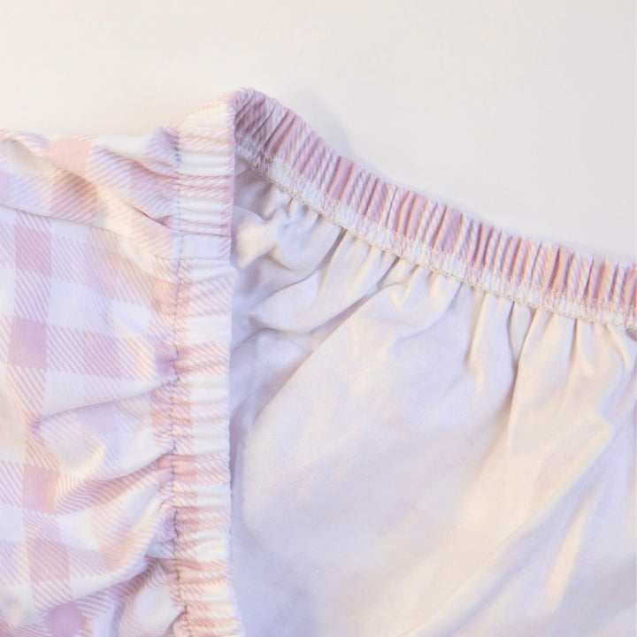 Waterproof Fitted Cot Sheet - Gingham Pink
