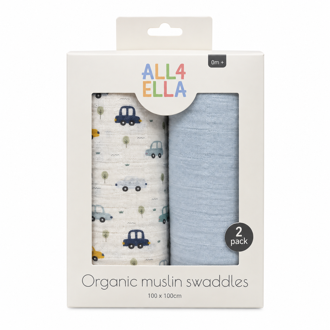 Beep Beep Blue Muslin Double Set
