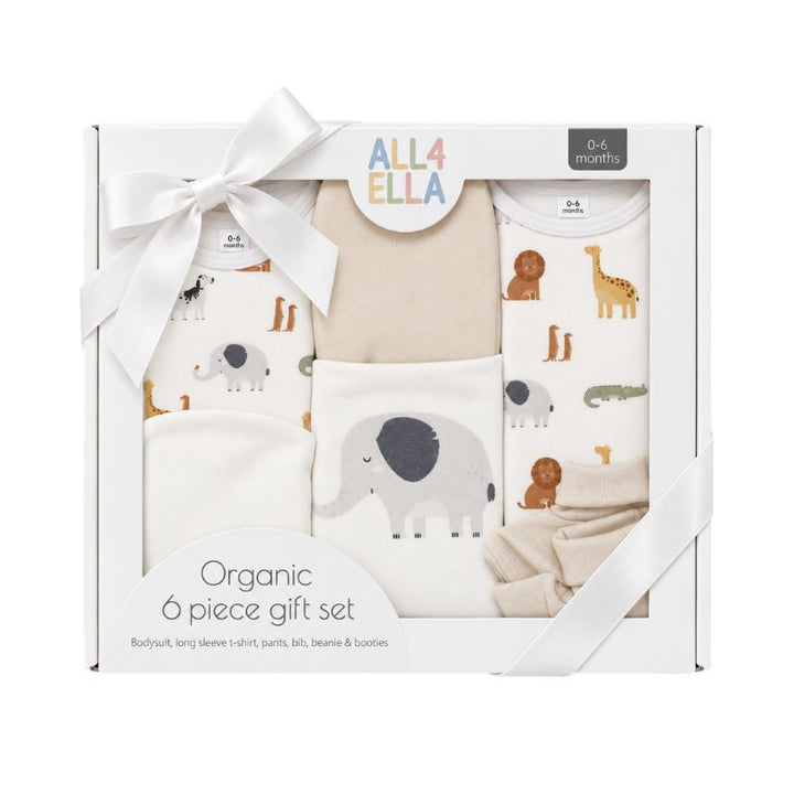 Wild Animals Organic Clothing Set 6pcs