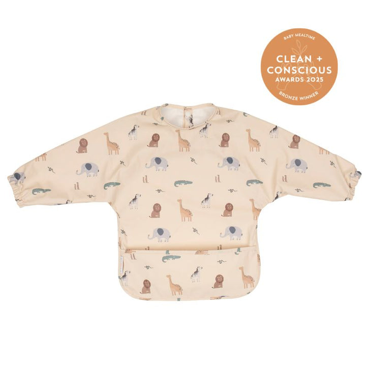 Wild Animals Recycled Long Sleeve Bib