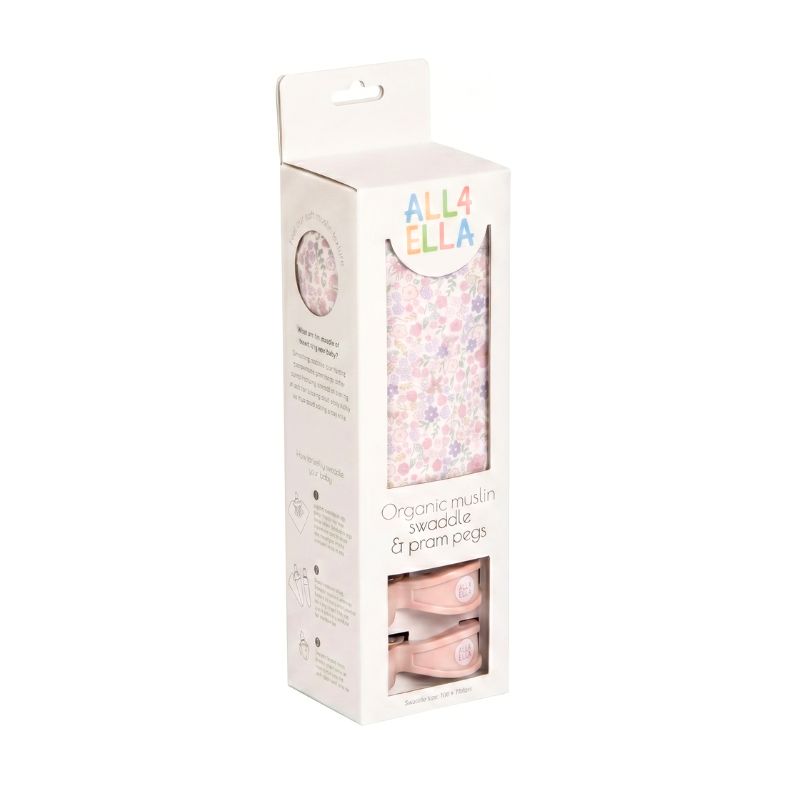 Blossom Organic Swaddle & Pram Pegs Gift Set