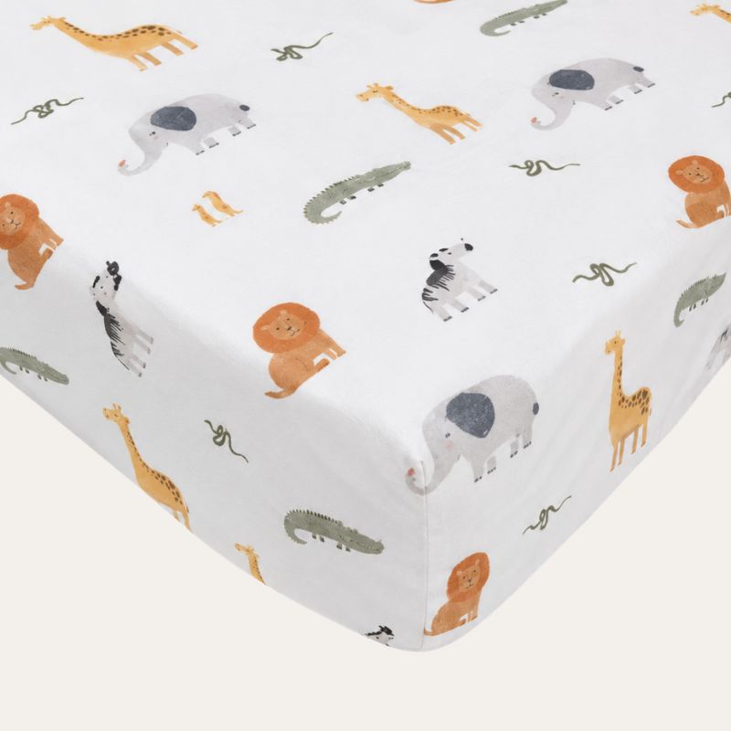 Wild Animals Waterproof Fitted Cot Sheet