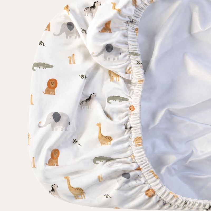 Wild Animals Waterproof Fitted Cot Sheet