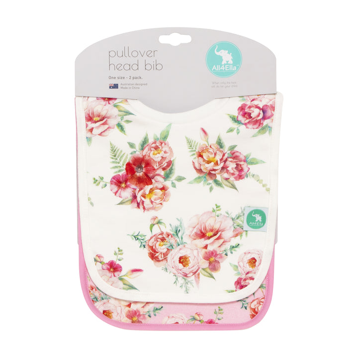 Pullover Head Bibs 2pk - Floral