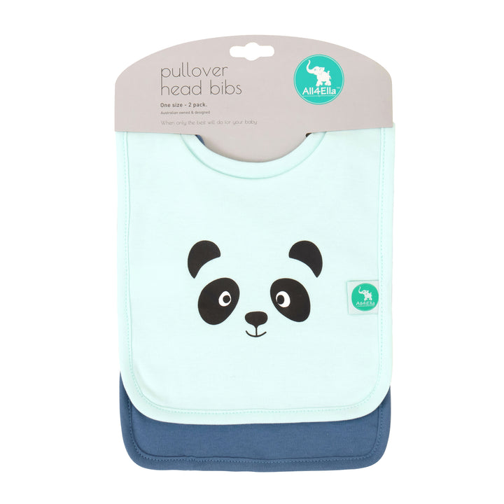 Pullover Head Bibs 2pk - Panda/Koala