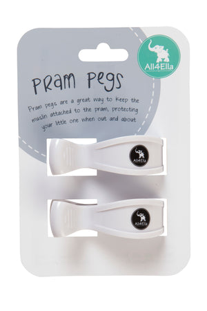 Pram pegs 2 pk - White